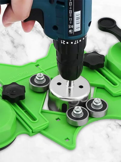 Вакуумный кондуктор для сверления плитки и стекла Vakuro PL с набором алмазных коронок 15 шт.-4