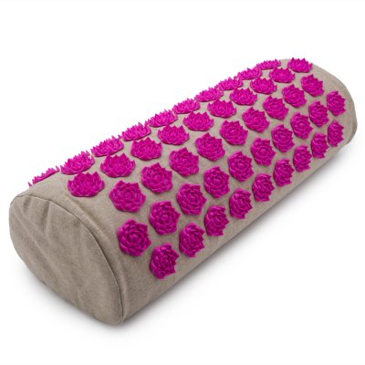 Массажная акупунктурная подушка (валик) EcoRelax, розовый-1
