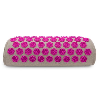 Массажная акупунктурная подушка (валик) EcoRelax, розовый-2